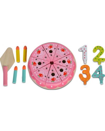 Дървена играчка Moni -  Торта Happy Birthday - 5