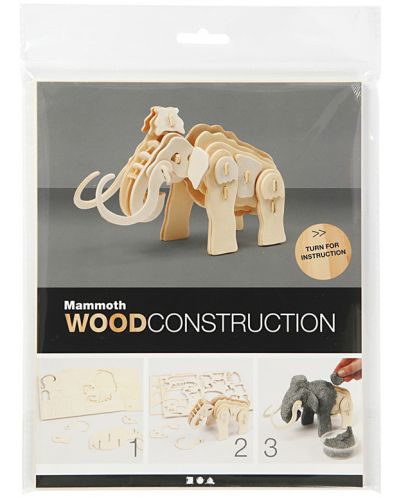 Дървен 3D пъзел Creativ Company - Мамут - 2