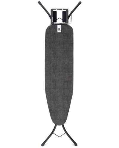 Дъска за гладене Brabantia - Denim Black, с поставка за ютия, 110 х 30 cm - 1