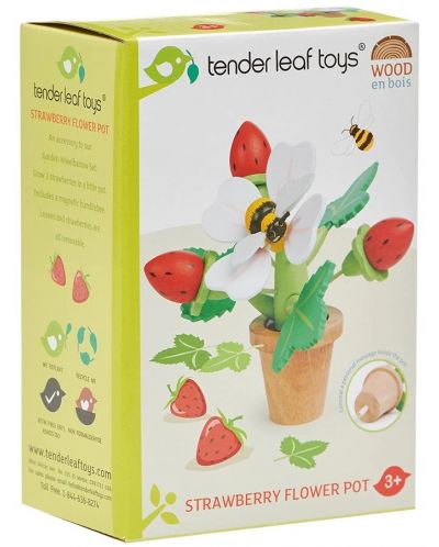 Дървен игрален комплект Tender Leaf Toys - Ягоди в саксия - 4