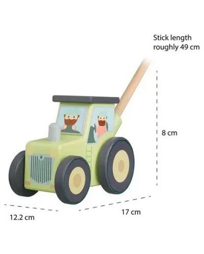 Дървена буталка Orange Tree Toys - Трактор - 2
