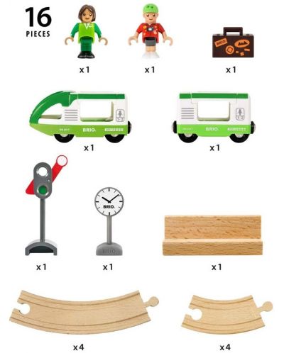 Дървен комплект Brio - Влакче и релси - 3