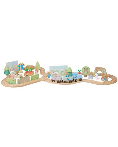 Дървен игрален комплект Orange Tree Toys Peter Rabbit - Влак с релси и фигури - 2