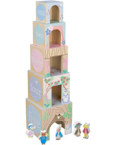 Дървени кубчета за подреждане Orange Tree Toys Peter Rabbit - 2