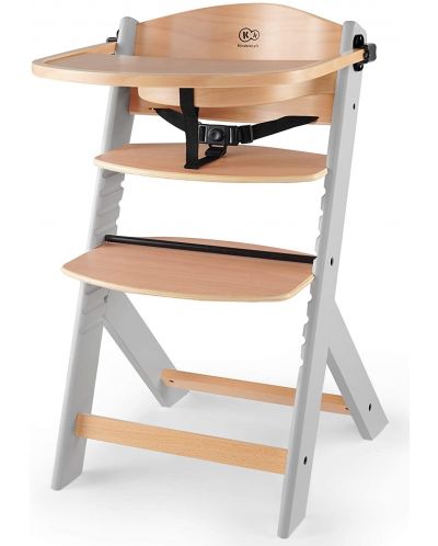 Дървено столче за хранене KinderKraft - Enock, сиво - 1