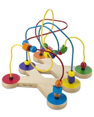 Дървена играчка Melissa & Doug - Костер с цветни топчета - 1