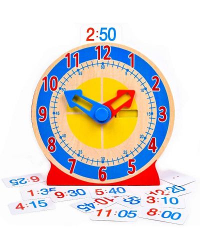 Дървен часовник Melissa & Doug - Завърти и кажи колко е часа - 3