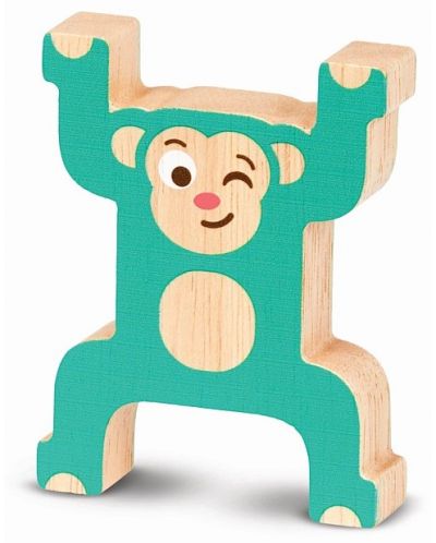 Дървен игрален комплект Battat - Подреждащи се маймунки - 7