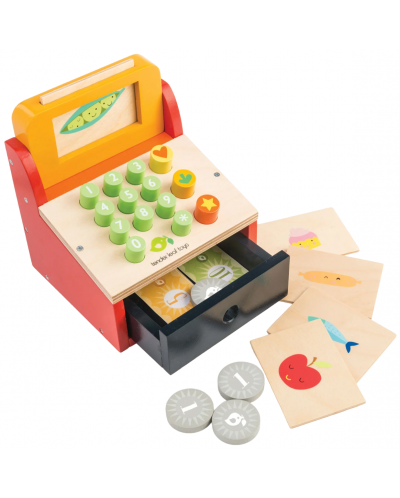 Дървен игрален комплект Tender Leaf Toys - Касов апарат - 1