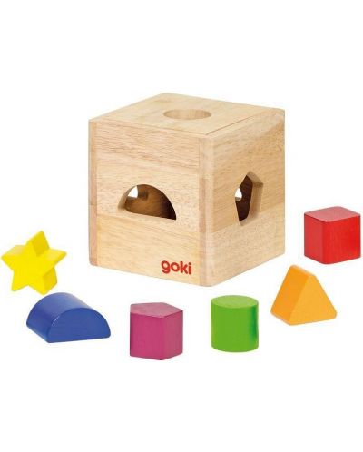 Дървена играчка Goki - Кутия за сортиране II - 1
