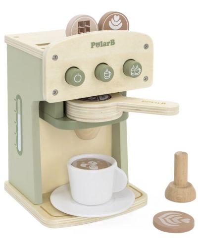 Дървена играчка Viga Polar B - Кафе машина, зелена - 1