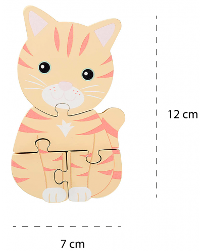 Дървен пъзел Orange Tree Toys - Коте, 4 части - 4