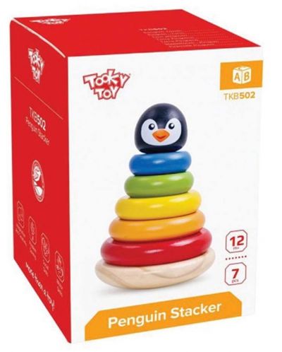 Дървена низанка Tooky Toy - Пингвин - 1