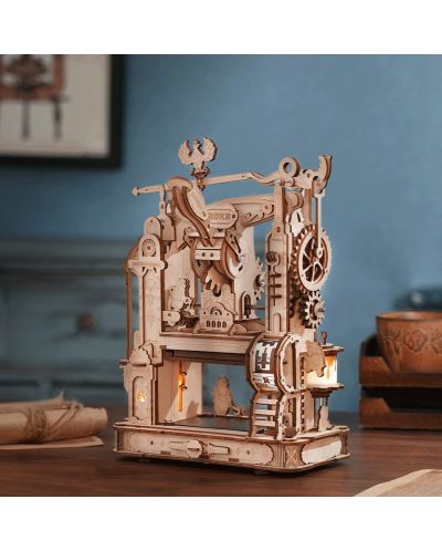 Дървен 3D пъзел Robo Time от 303 части - Класическа печатна преса - 4