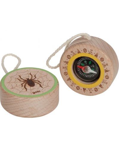 Дървена играчка Goki - Компас паяк - 1