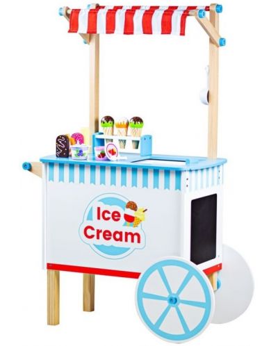 Дървена играчка Bigjigs - Количка за сладолед - 1