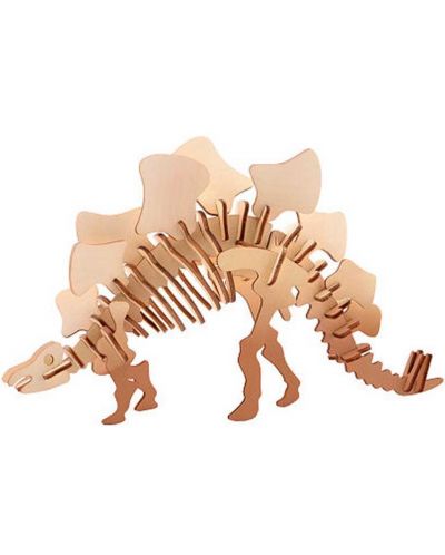 Дървен 3D пъзел Johntoy - Динозаври, 4 вида - 1