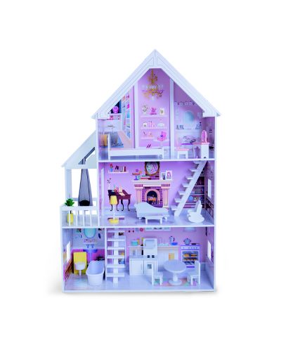 Дървена къща за кукли с обзавеждане Moni Toys - Cinderella, 4127 - 1
