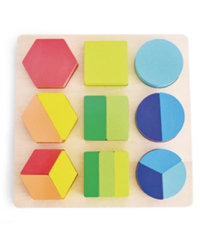 Дървен пъзел-сортер Acool Toy - С геометрични форми - 1