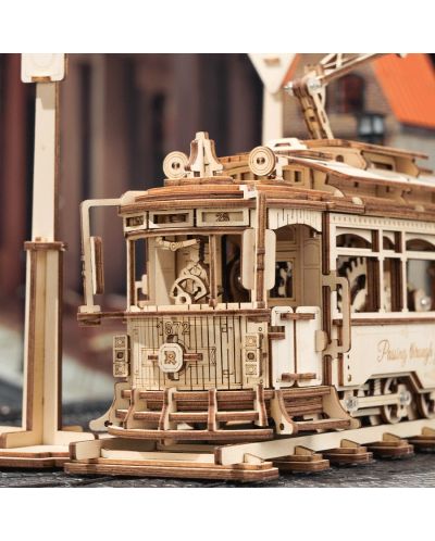 Дървен 3D пъзел Robo Time от 374 части - Трамвай - 8