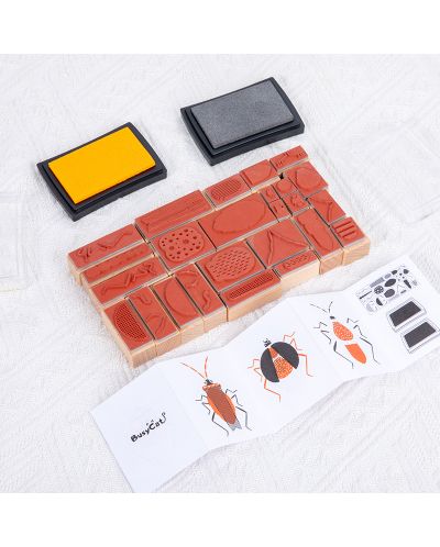 Дървен комплект с печати Acool Toy - Създай си насекомо - 5