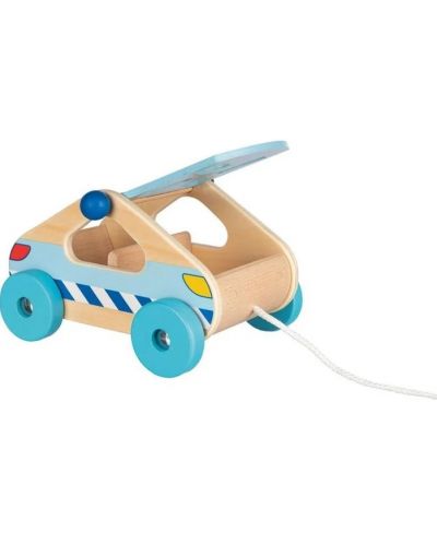 Дървена играчка Goki - Кутия за сортиране, Кола за дърпане - 2