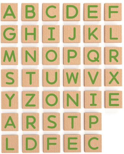 Дървен комплект Viga - Магнитни букви, английска азбука, 40 части - 2