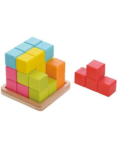 Дървена логическа игра Tini Toys - Подреди кубчето - 3