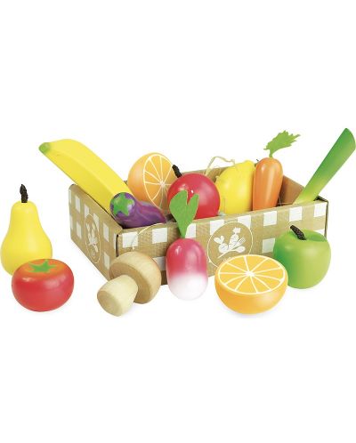 Дървен комплект Vilac - Плодове и зеленчуци - 1