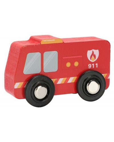 Дървена играчка Smart Baby - Пожарна - 1