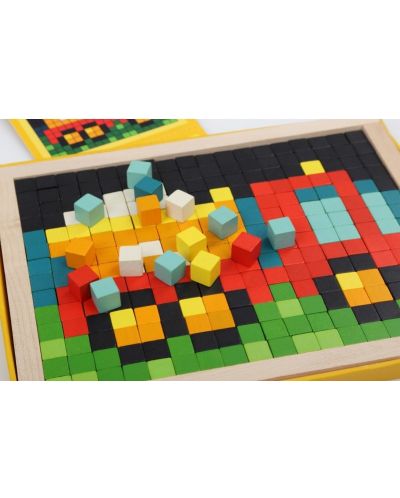 Дървена мозайка с пиксели Cubika - Превозни средства, с 400 кубчета - 2