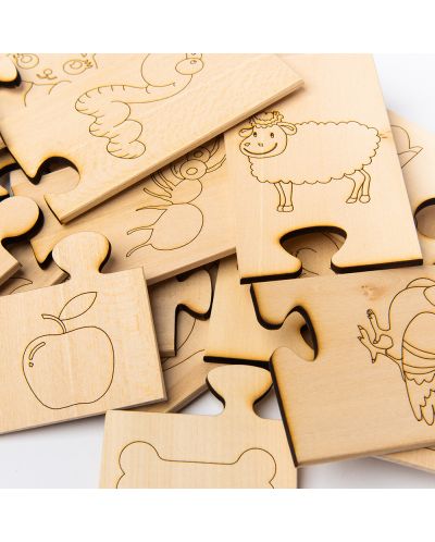 Дървен образователен пъзел Top Kids - Какво ядат животните - 2