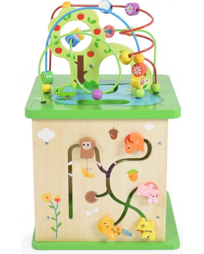 Дървен куб Tooky Toy - Център за игра, Гора - 3