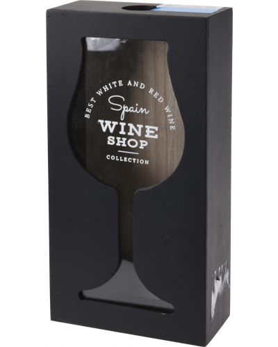 Дървена кутия за коркови тапи H&S - Wine shop, 13 х 5.8 х 24 cm, черна - 1