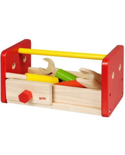 Дървен комплект Goki - Кутия с инструменти - 4