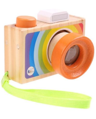 Дървена играчка Acool Toy - Цветен фотоапарат с калейдоскоп - 2