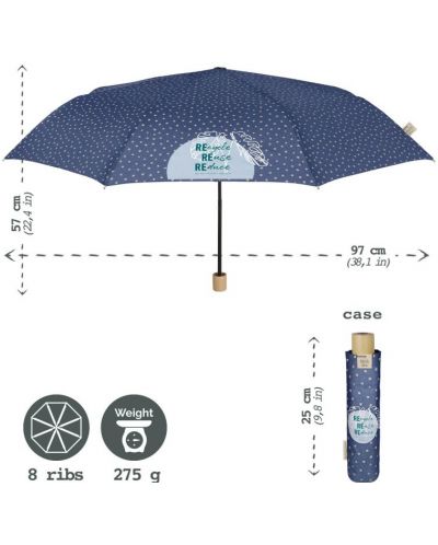Дамски чадър Perletti Green - Fantasia, mini - 4