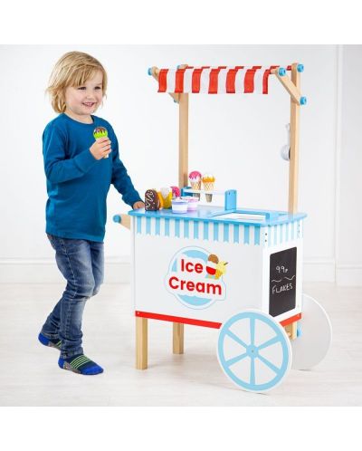 Дървена играчка Bigjigs - Количка за сладолед - 4