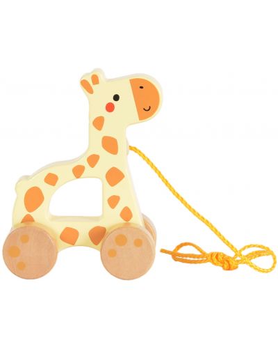 Дървена играчка за дърпане Tooky Toy - Жирафче - 2