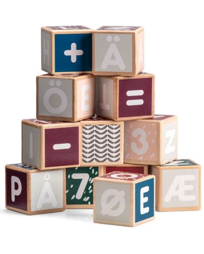 Дървени кубчета Micki - Букви и цифри - 2