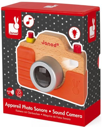 Дървена играчка Janod - Фотоапарат, със звук
