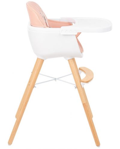 Дървено столче за храненe KikkaBoo - Woody, розово - 3