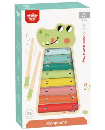 Дървен ксилофон Tooky Toy - Веселият крокодил - 3