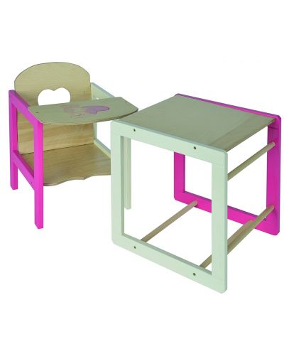 Дървено столче за хранене на кукли Eichhorn - 2