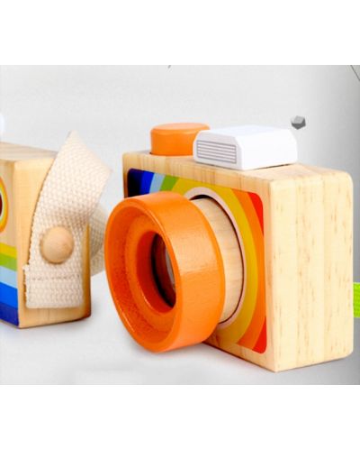 Дървена играчка Acool Toy - Цветен фотоапарат с калейдоскоп - 3