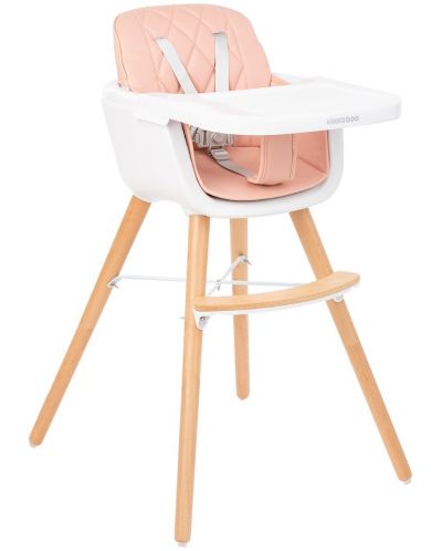Дървено столче за храненe KikkaBoo - Woody, розово - 1