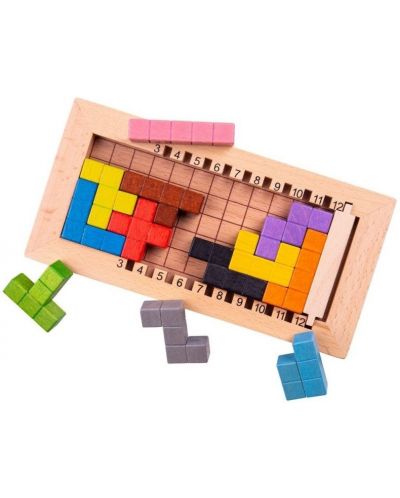 Дървена логическа игра Bigjigs - Заключи блоковете - 1