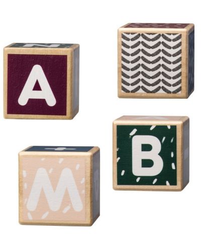 Дървени кубчета Micki - Букви и цифри - 5