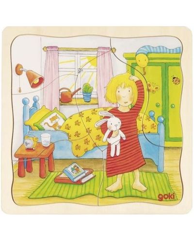 Дървен пъзел Goki - Ден от живота ми - 1