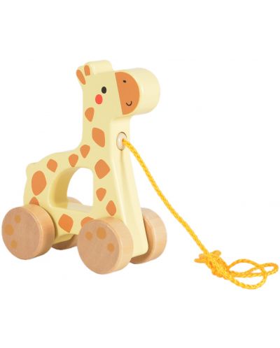 Дървена играчка за дърпане Tooky Toy - Жирафче - 1